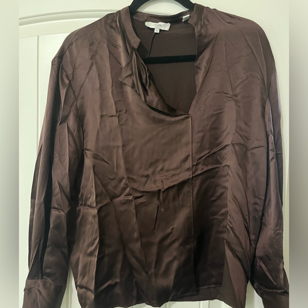 Vince XS Brown Women’s Top, 100% silk